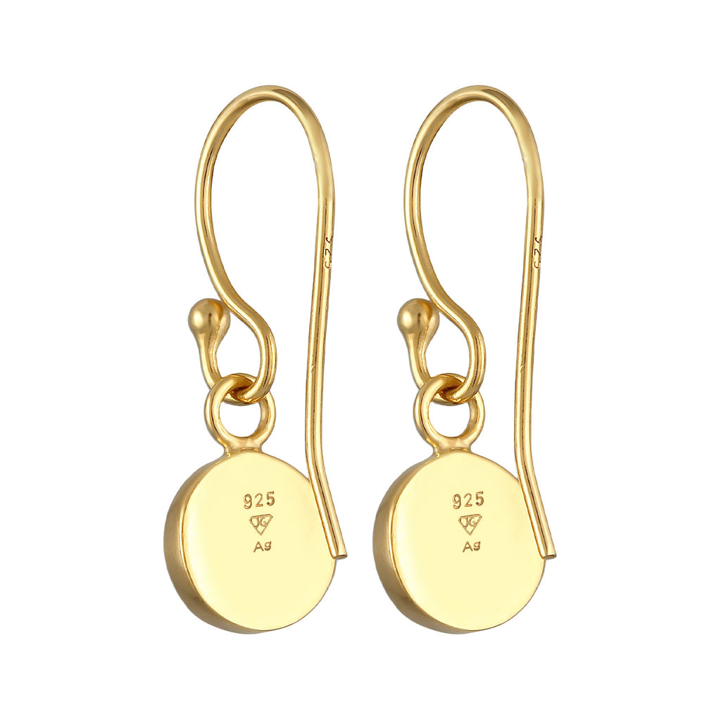 Gold Anting Perhiasan Perak 925 Wanita Ear Hanger Garnet Gemstone Gold Plated