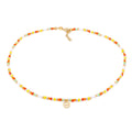 Gold Kalung Perhiasan Perak 925 Wanita Choker Peace Pendant Beads Boho Gold Plated