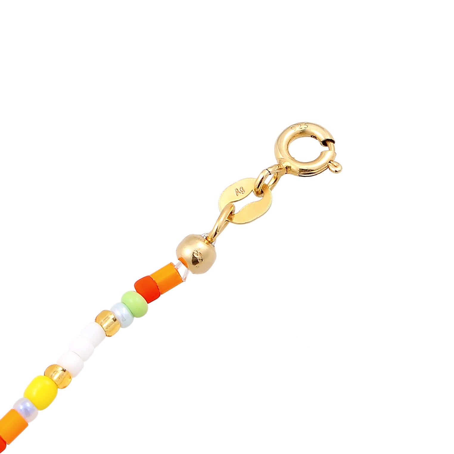 Gold Kalung Perhiasan Perak 925 Wanita Choker Peace Pendant Beads Boho Gold Plated