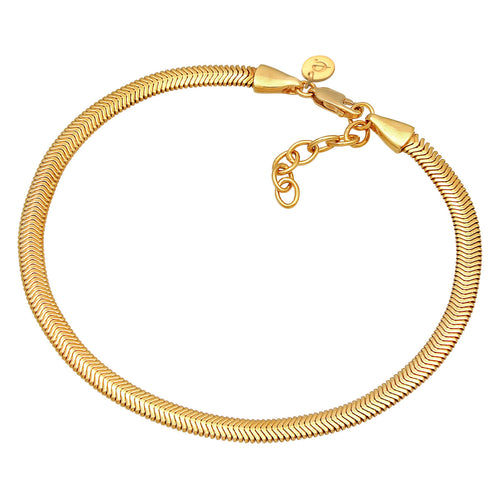 Gold Gelang Kaki Perhiasan Perak 925 Wanita Flat Elegant Gold Plated