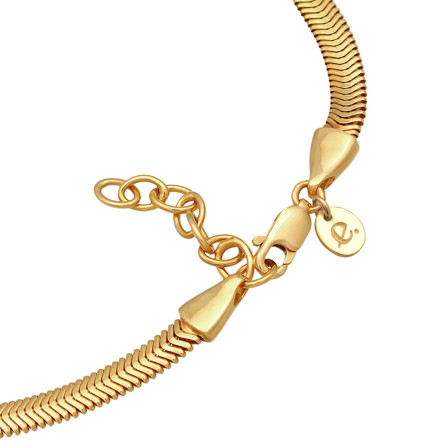 Gold Perhiasan Wanita Perak Asli - Silver Gelang Kaki Flat Elegant Gold Plated