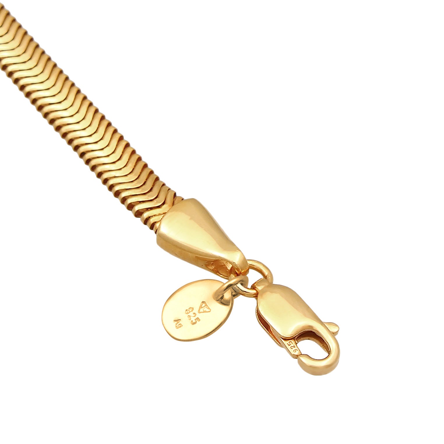 Gold Perhiasan Wanita Perak Asli - Silver Gelang Kaki Flat Elegant Gold Plated