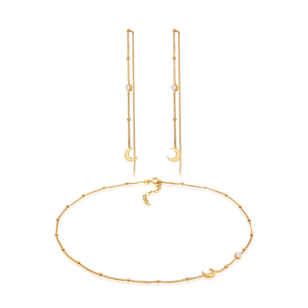 Gold Set Perhiasan Perak 925 Wanita Astro Gold Plated