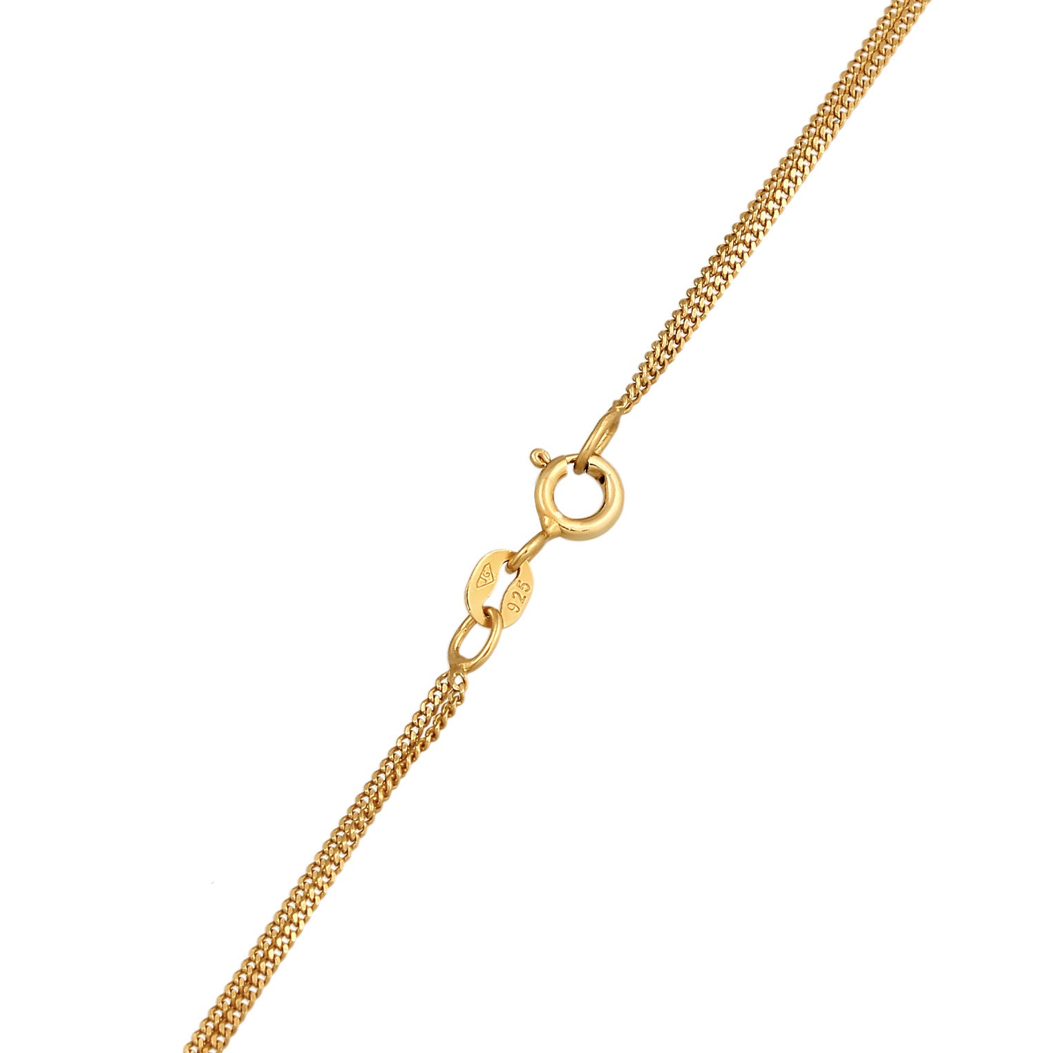 Gold Kalung Perhiasan Perak 925 Wanita Layer Platelet Basic Crystal Gold Plated