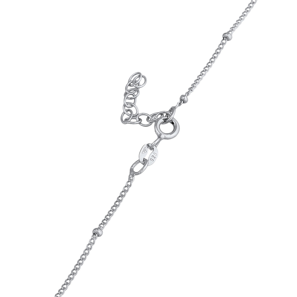 Silver Kalung Perhiasan Perak 925 Wanita Choker Heart Love Plain