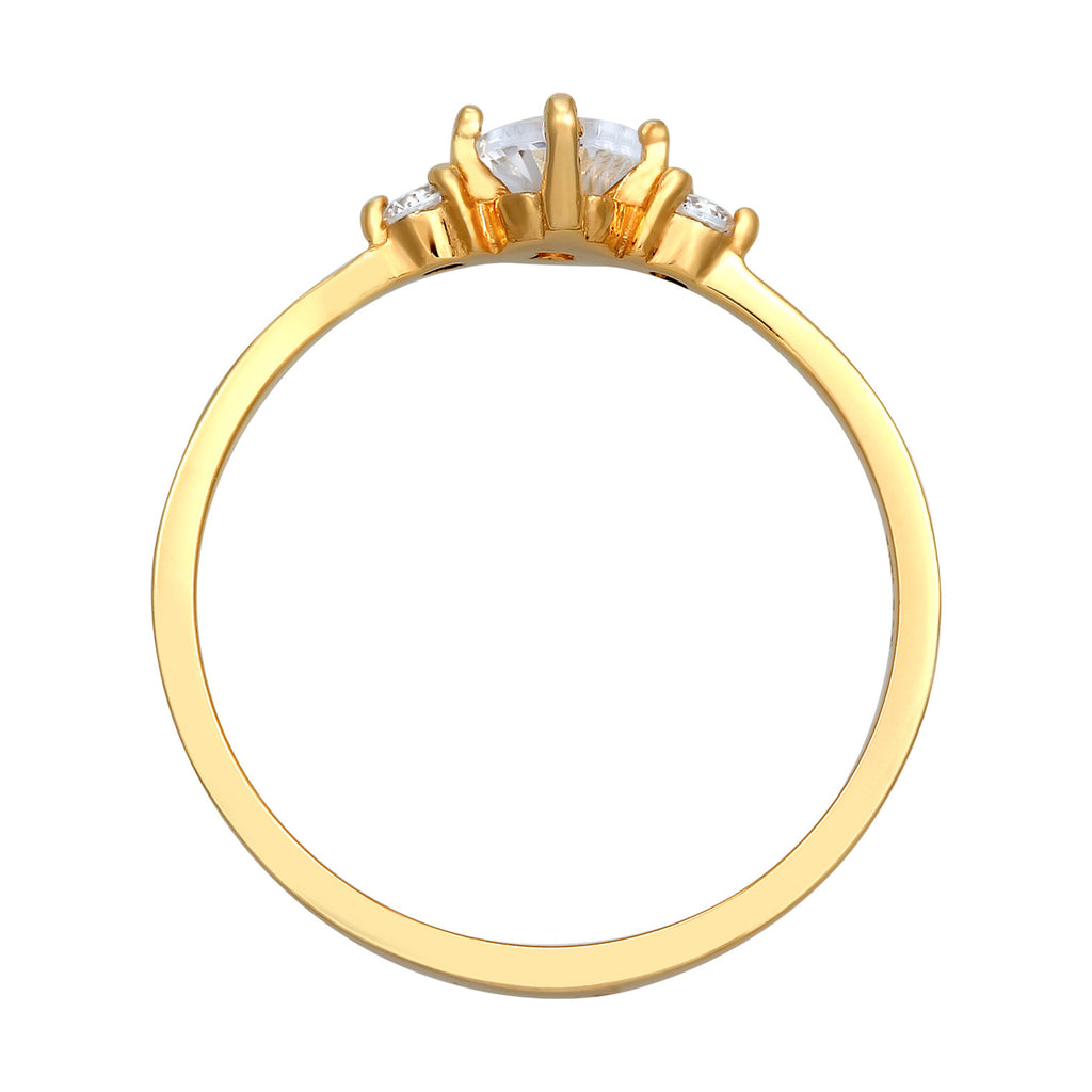 Gold Cincin Perhiasan Perak 925 Wanita Engagement Oval Zirconia Crystals Gold Plated