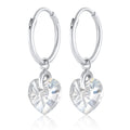 Anting Perhiasan Perak 925 Wanita Ear Hanger Heart Symbol Cut-Out Crystals Elli Jewelry