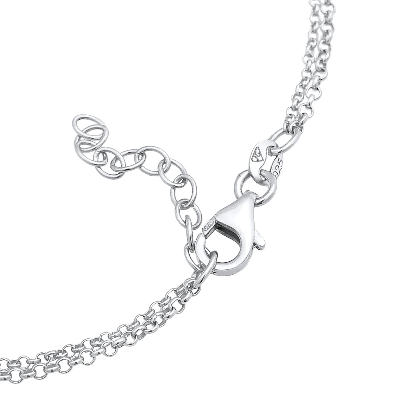 Silver Perhiasan Wanita Perak Asli - Silver Gelang Layer Infinity Heart Zirconia Crystal