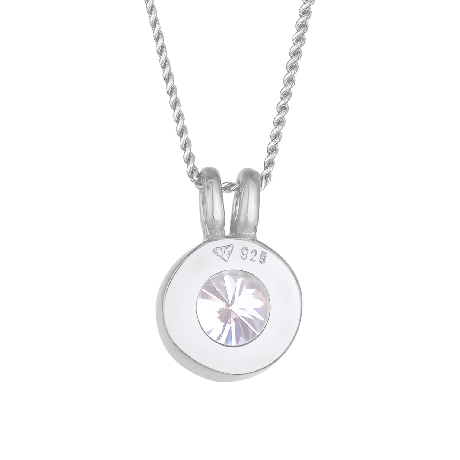 Silver Kalung Perhiasan Perak 925 Wanita Solitaire Classic Chain Crystal