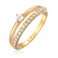 Gold Cincin Perhiasan Perak 925 Wanita Engagement Solitaire Sparkling Zirconia Crystals Gold Plated