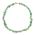 Chip Beaded Necklace 925 Silver Gold Plated Green Aventurine
