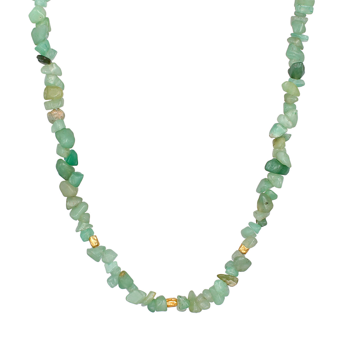Necklace Choker Timeless Aventurine 925 Sterling Silver Gold Plated