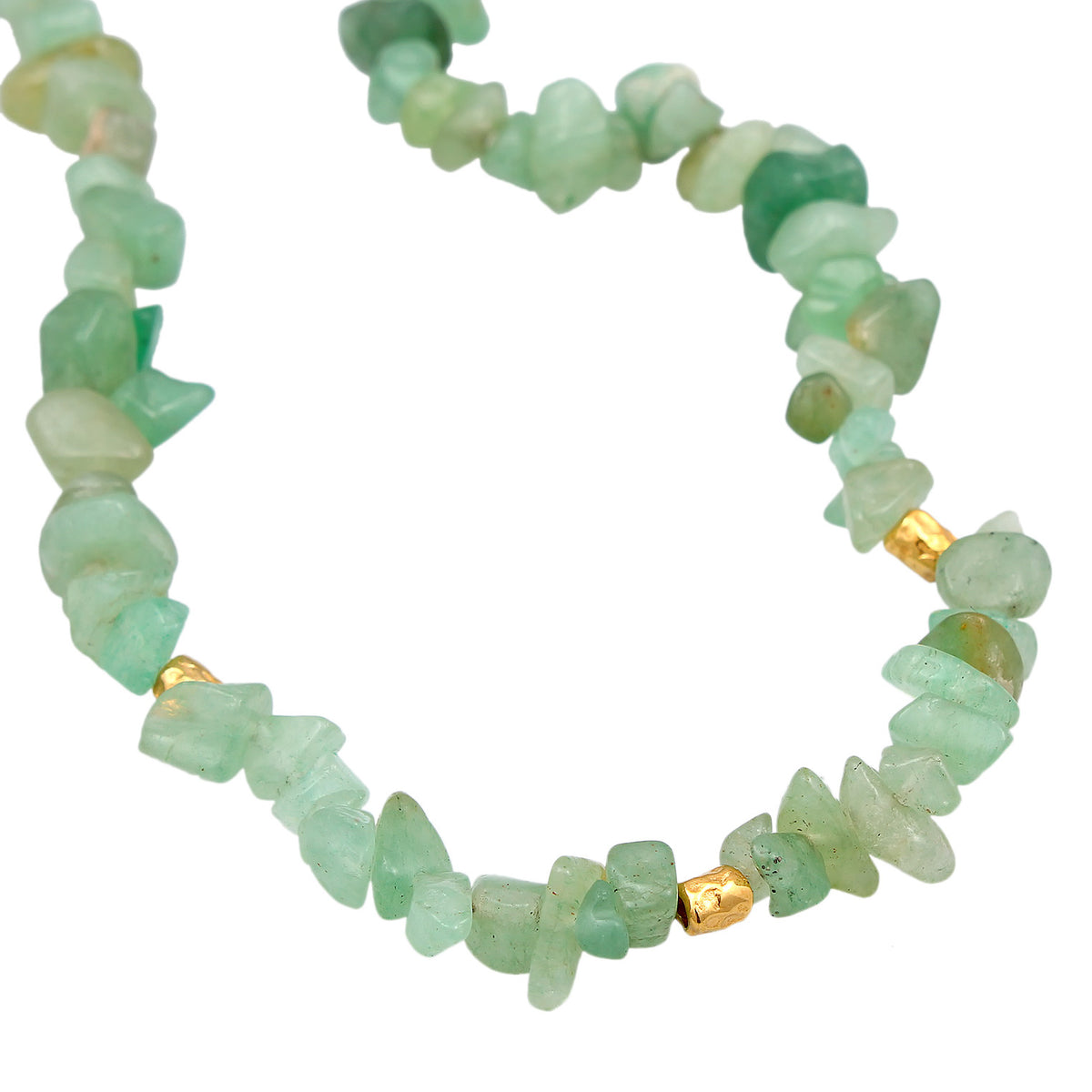 Necklace Choker Timeless Aventurine 925 Sterling Silver Gold Plated
