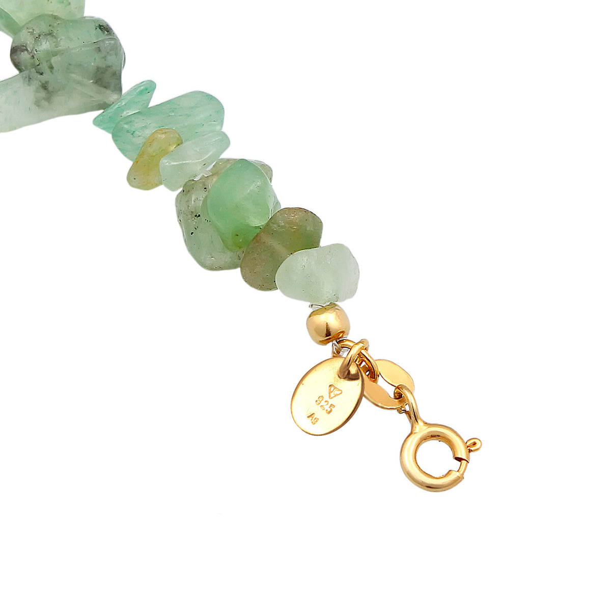Necklace Choker Timeless Aventurine 925 Sterling Silver Gold Plated