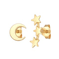 Anting perak 925 lapis emas dengan desain bulan sabit dan bintang elegan Elli Jewelry
