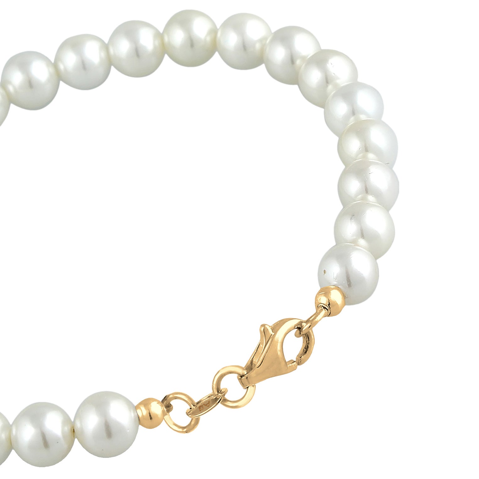 Gold Perhiasan Wanita Perak Asli - Silver Gelang Baroque Trend Shell Core Pearls