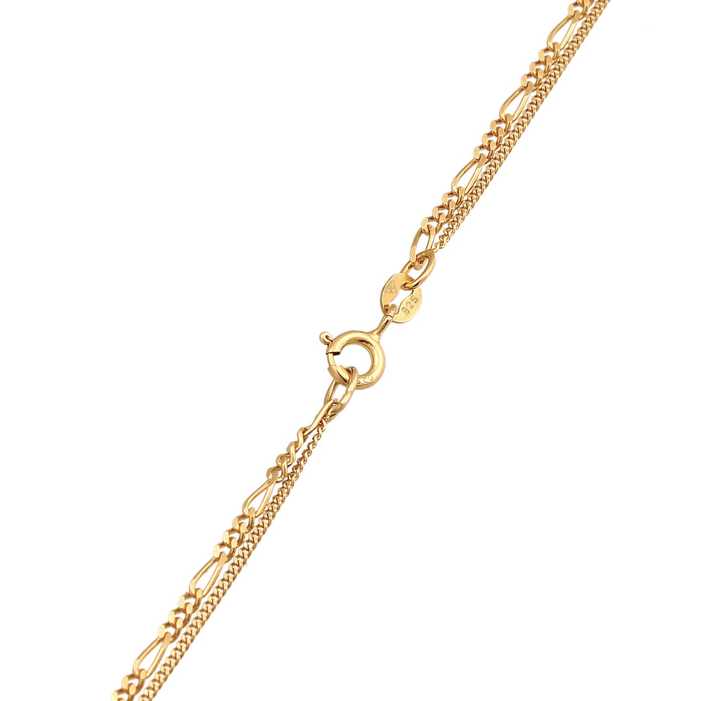 Gold - Elli | Heart Layered Necklace 925 Silver Gold Plated