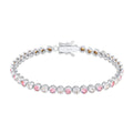 Gelang perak 925 dengan sparkling crystal pink elegan Elli Jewelry
