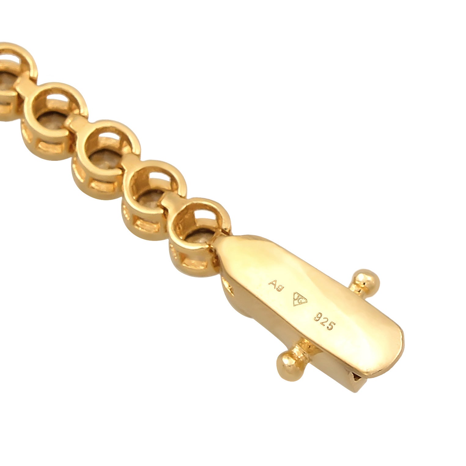 Gold Perhiasan Wanita Perak Asli - Silver Gelang Tennis Sparkling Trend Crystals Pink Gold Plated