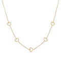 Gold Kalung Perhiasan Perak 925 Wanita Heart Symbol Love Cut-Out Gold Plated