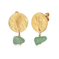 Gold Anting Perhiasan Perak 925 Wanita Plate Pendant Vintage Aventurine Gold Plated