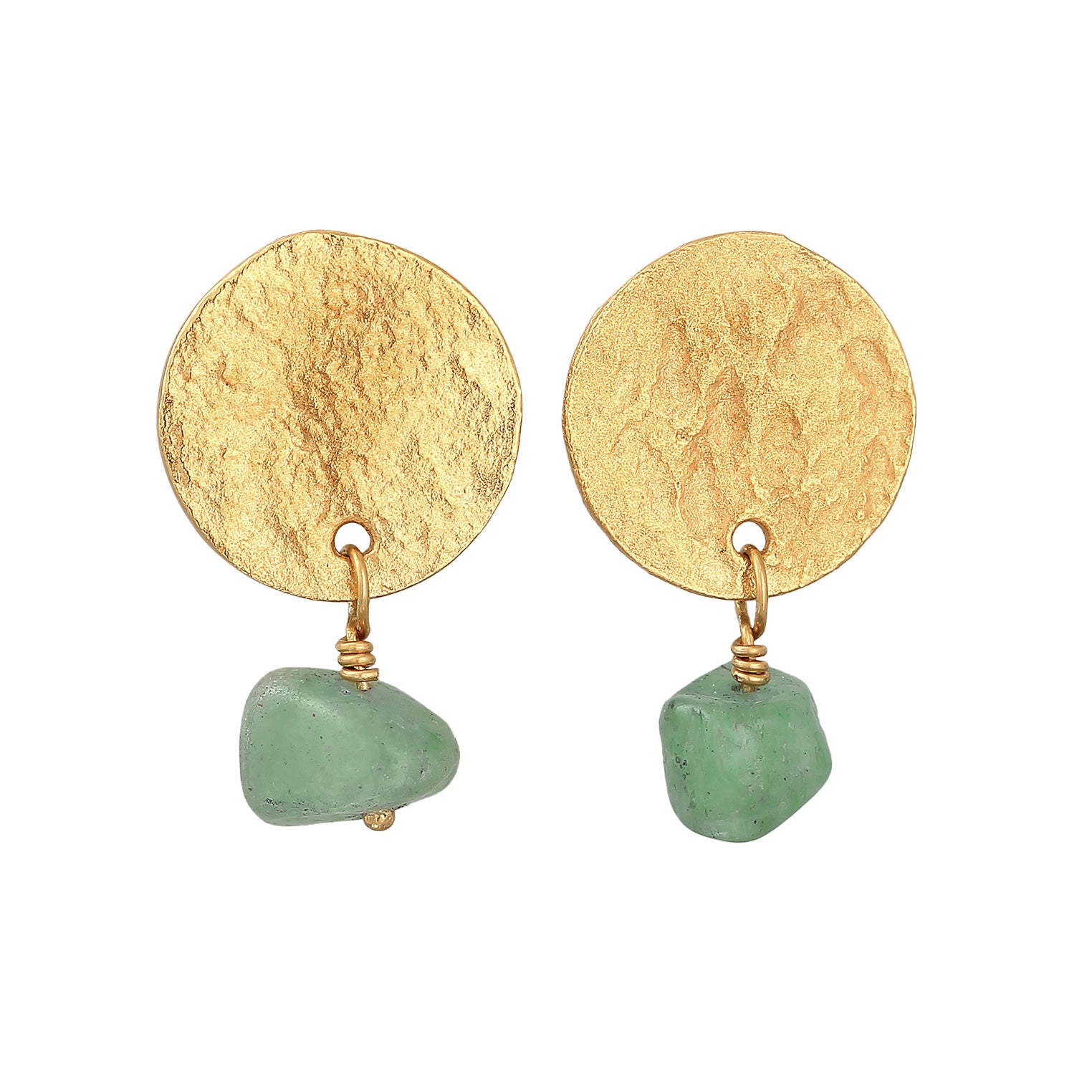 Gold Anting Perhiasan Perak 925 Wanita Plate Pendant Vintage Aventurine Gold Plated