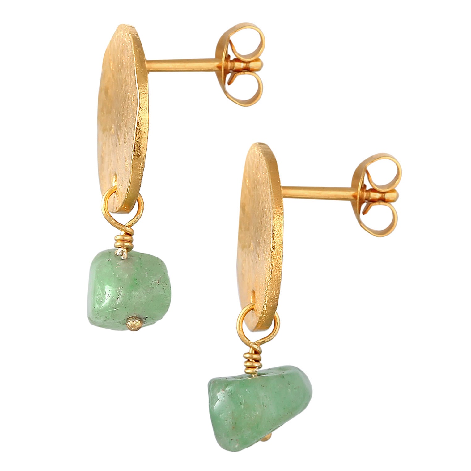 Gold Anting Perhiasan Perak 925 Wanita Plate Pendant Vintage Aventurine Gold Plated