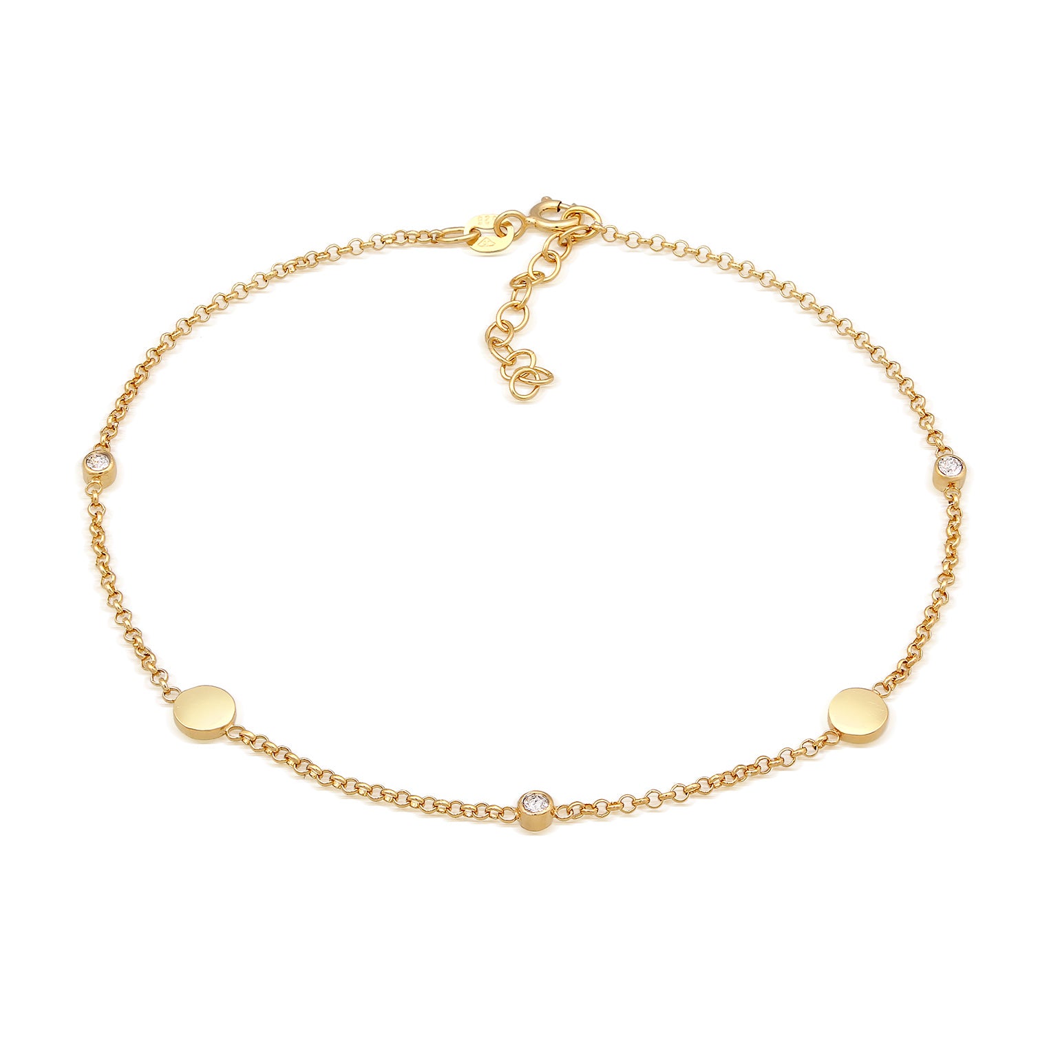 Gold Gelang Kaki Perhiasan Perak 925 Wanita Platelet Basic with Crystals Gold Plated