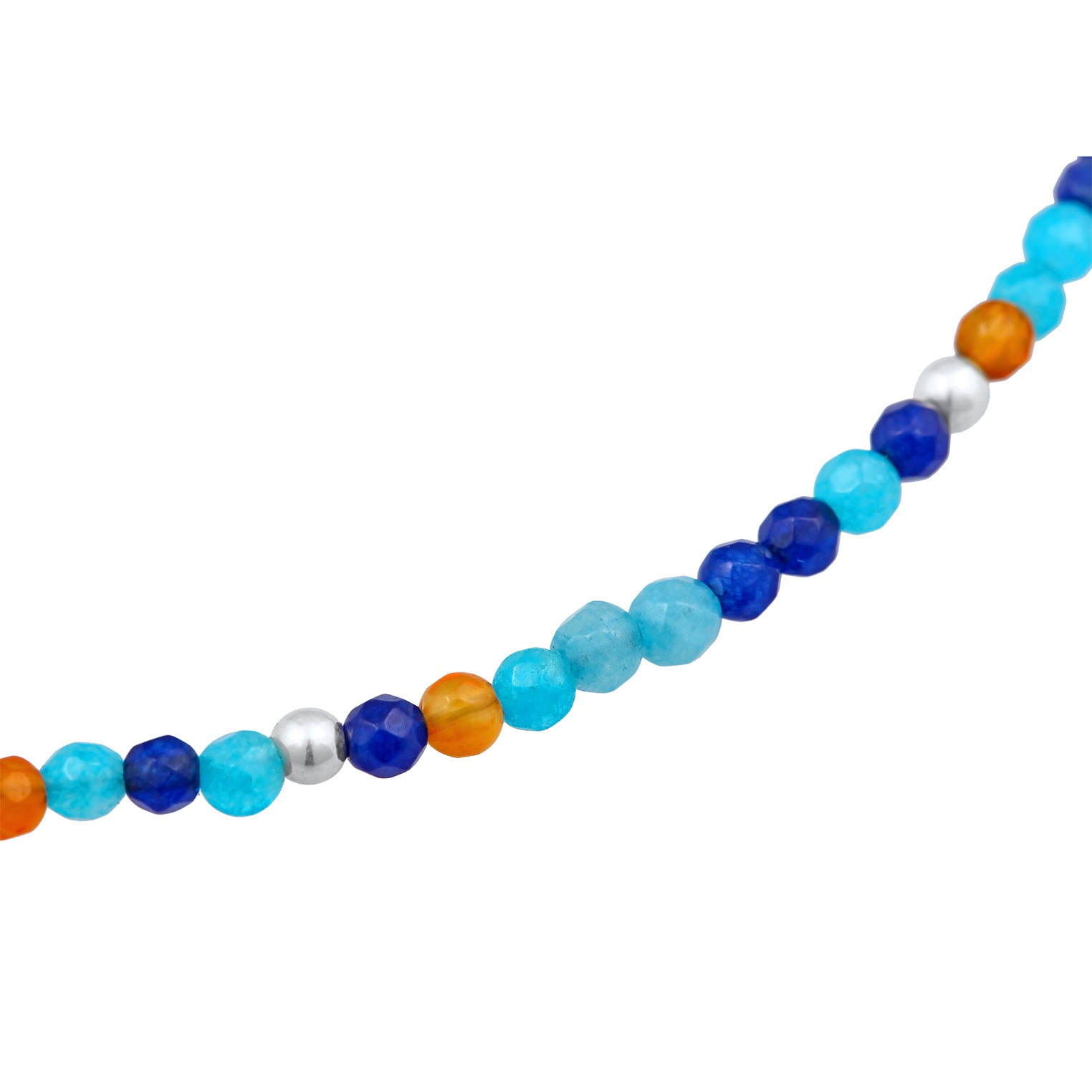 Silver Gelang Kaki Perhiasan Perak 925 Wanita Balls Boho Agate Blue