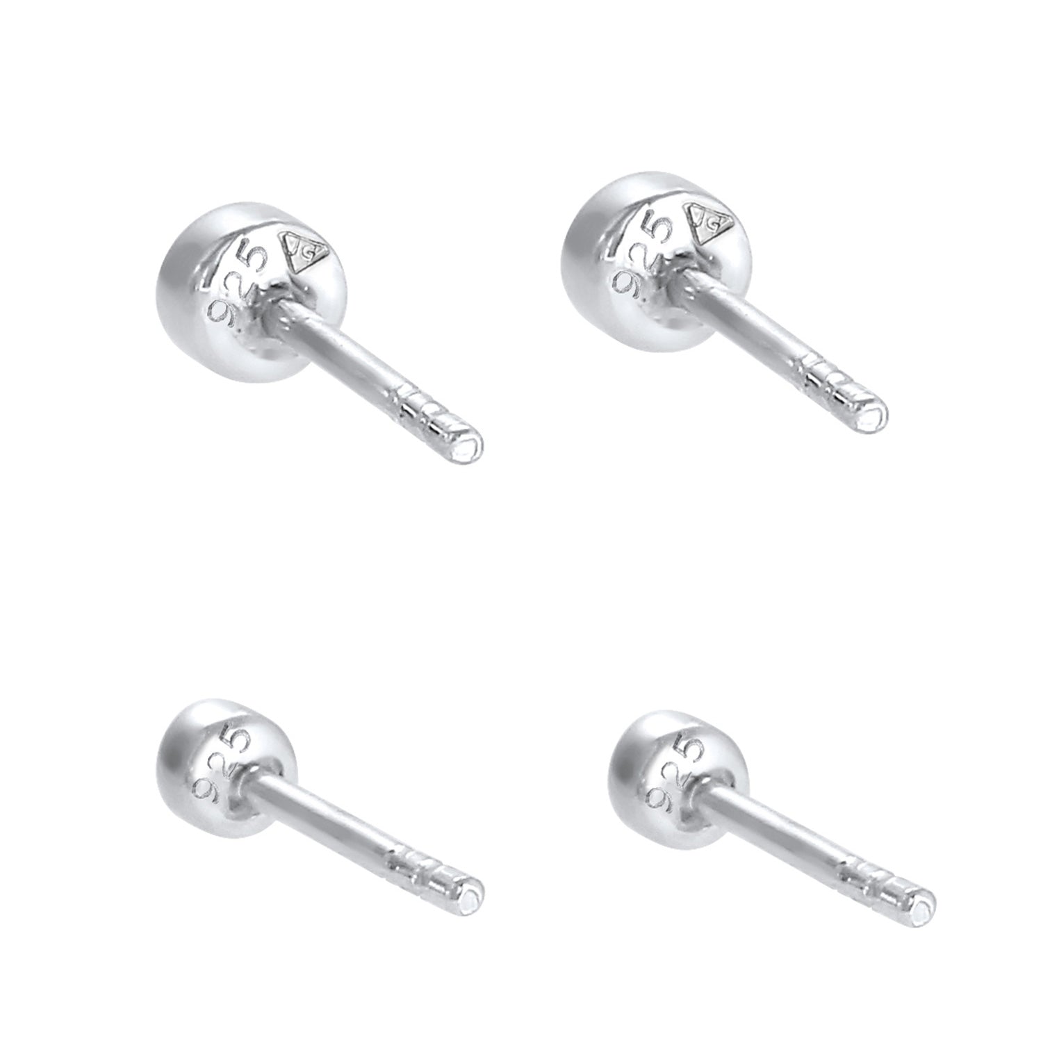 Pink Perhiasan Wanita Perak Asli - Silver Anting Set Crystal Stud