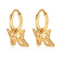 Anting perak 925 lapis emas dengan desain kupu-kupu elegan Elli Jewelry