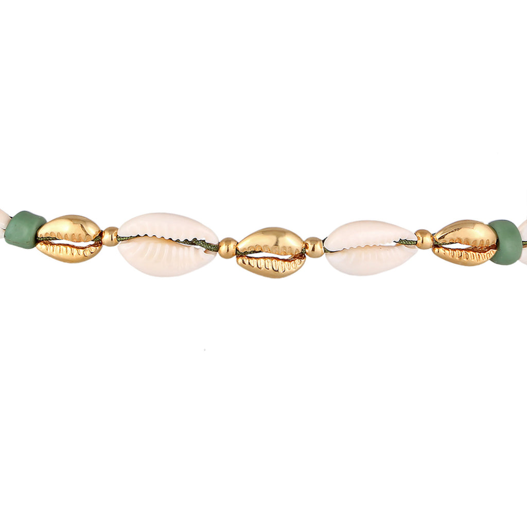 Gold Kalung Perhiasan Perak 925 Wanita Shell Choker Pearl Gold Plated