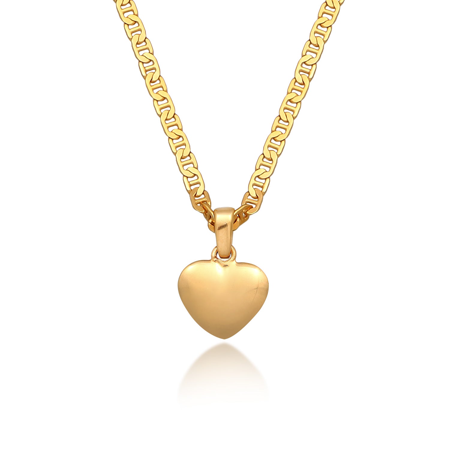 Gold Kalung Perhiasan Perak 925 Wanita Heart Pendant Gold Plated