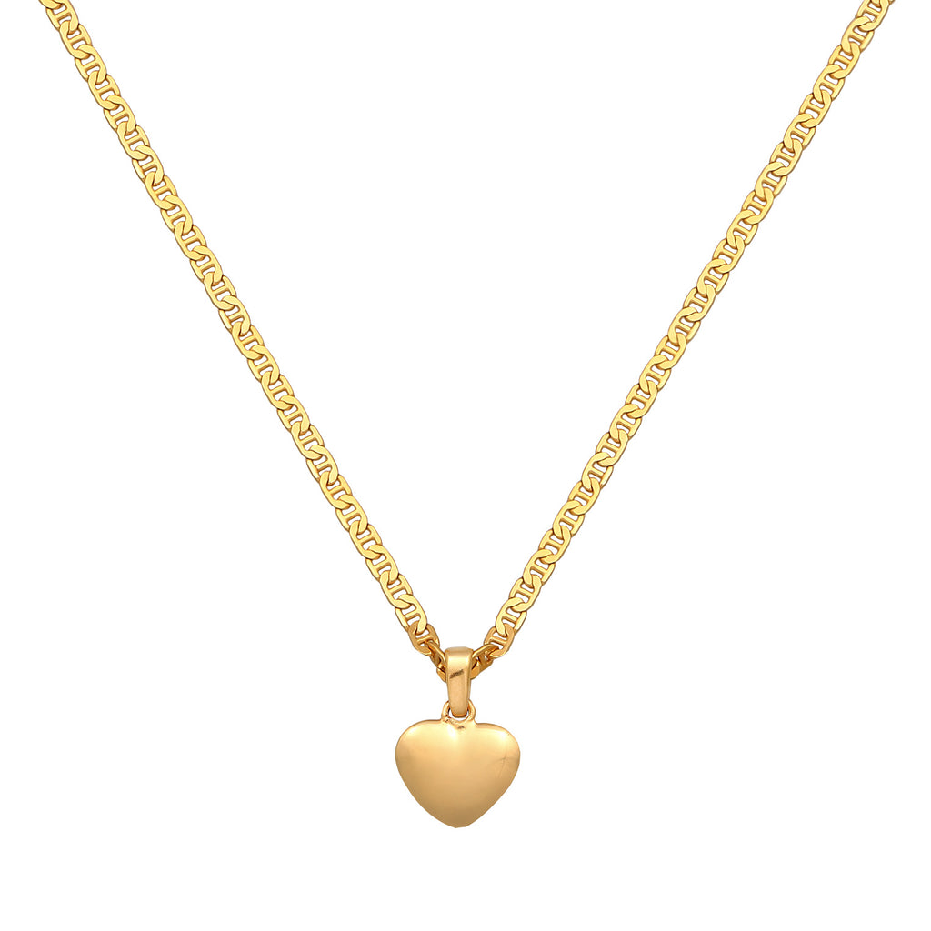 Gold Kalung Perhiasan Perak 925 Wanita Heart Pendant Gold Plated