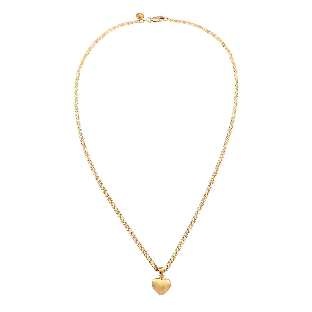 Gold Kalung Perhiasan Perak 925 Wanita Heart Pendant Gold Plated