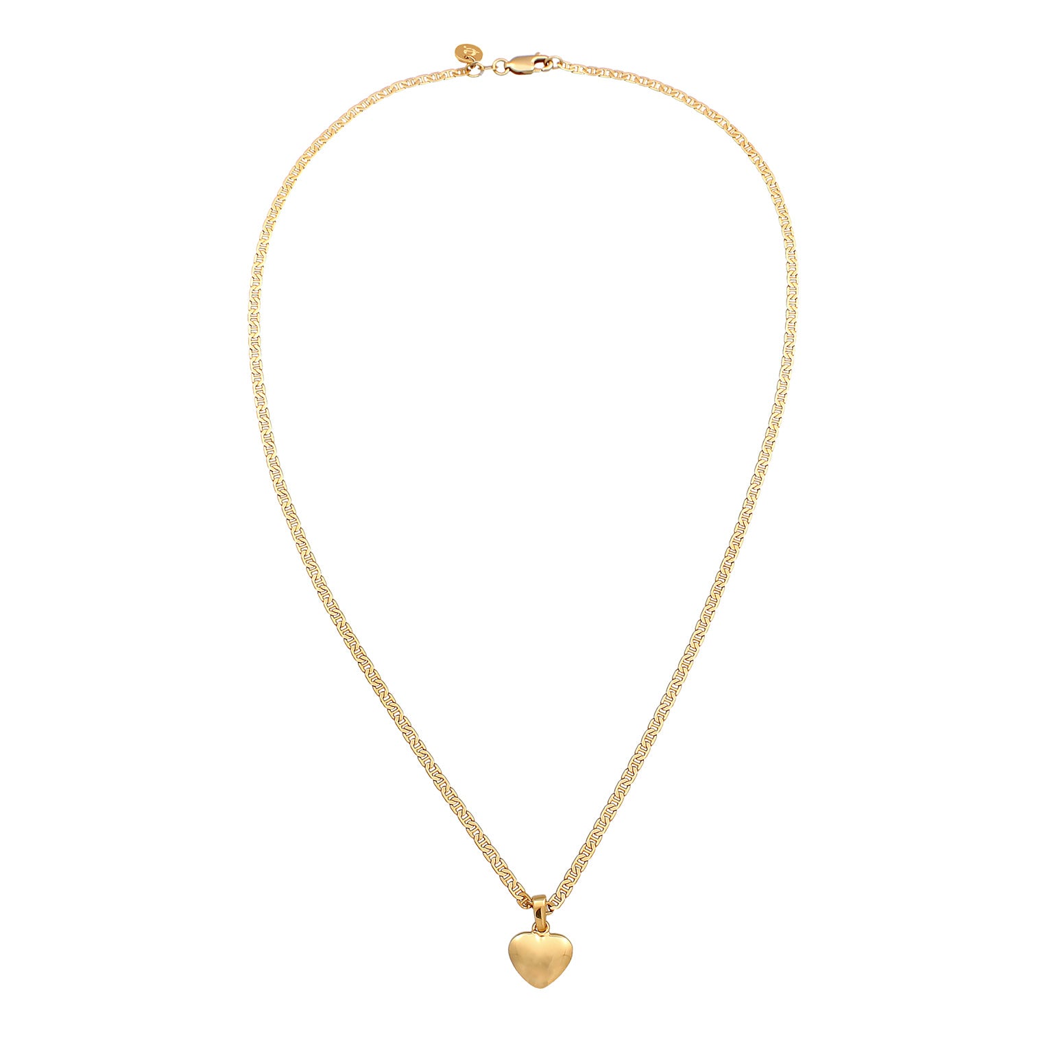 Gold Kalung Perhiasan Perak 925 Wanita Heart Pendant Gold Plated