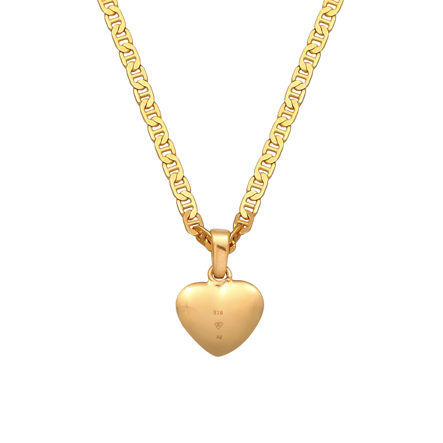 Gold Kalung Perhiasan Perak 925 Wanita Heart Pendant Gold Plated