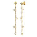 Gold Perhiasan Wanita Perak Asli - Silver Anting Ear Hanger Chain Design Crystals Lapis Emas