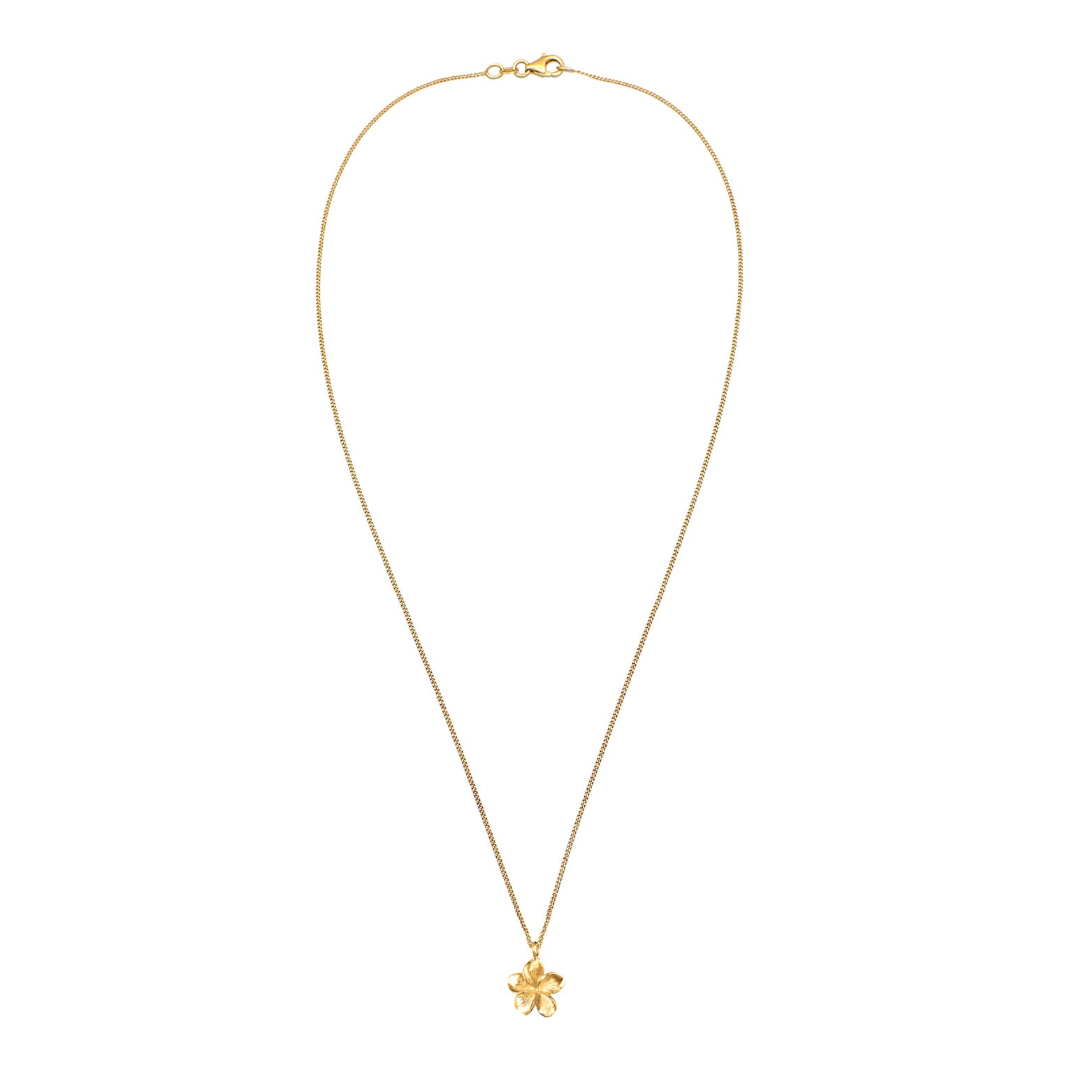 Gold Perhiasan Wanita Perak Asli - Silver Kalung  Frangipani Flower Basic Lapis Emas