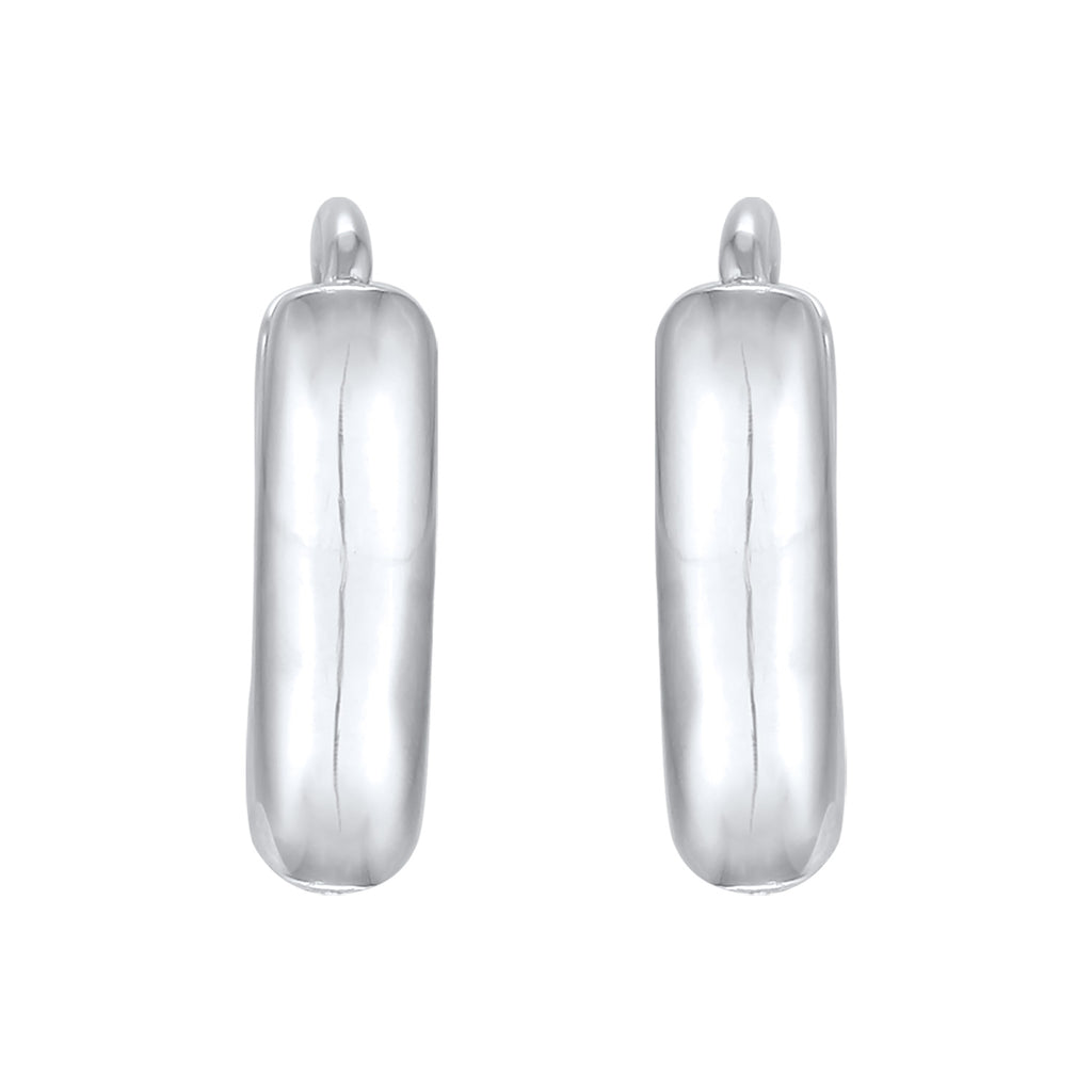 Silver Anting Perhiasan Perak 925 Wanita Creoles Hinge Basic Round