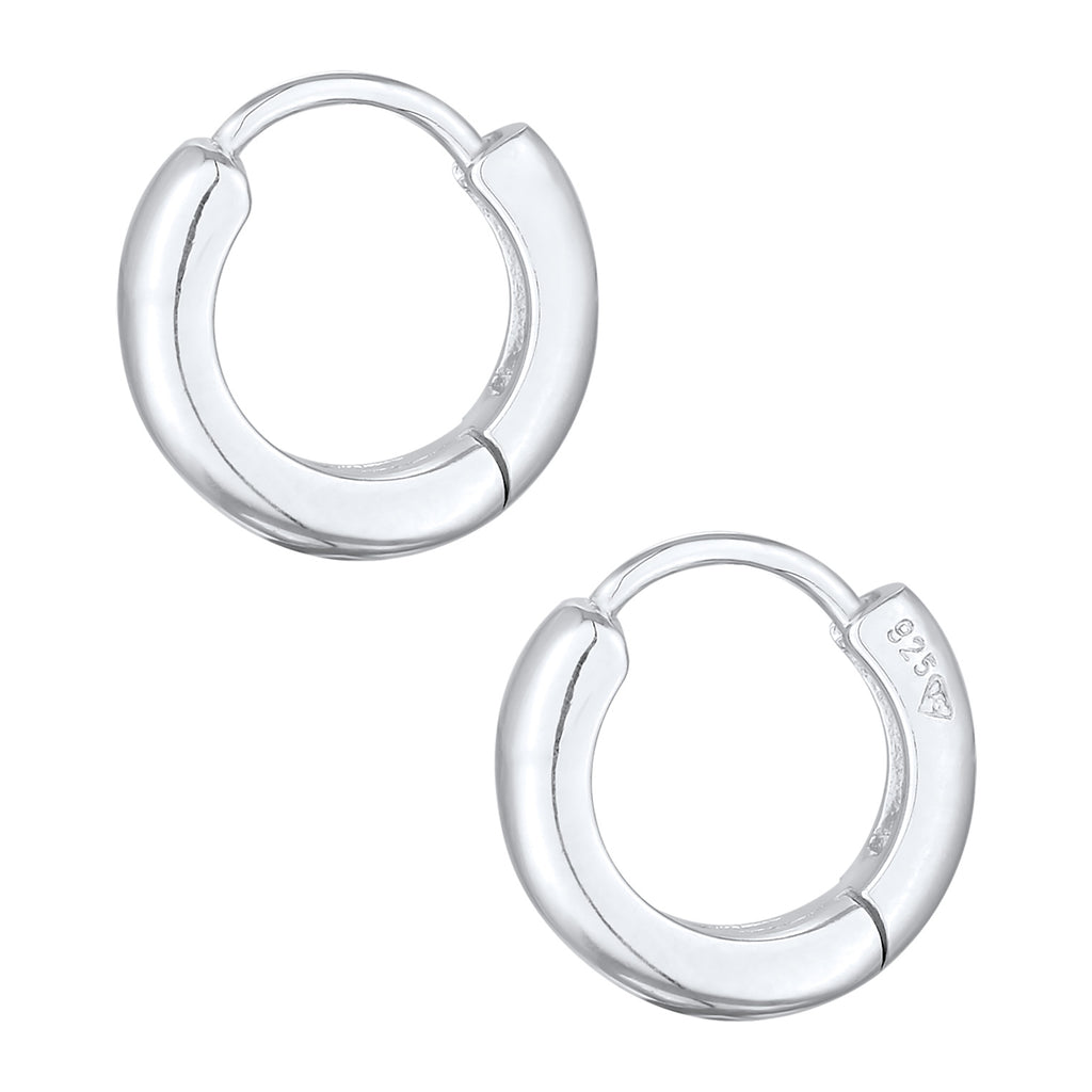Silver Anting Perhiasan Perak 925 Wanita Creoles Hinge Basic Round