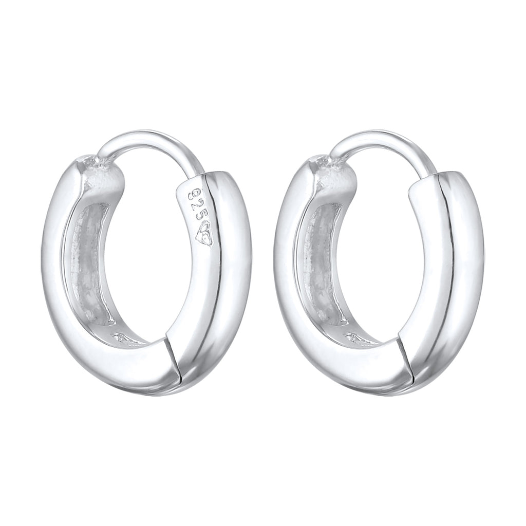 Silver Anting Perhiasan Perak 925 Wanita Creoles Hinge Basic Round