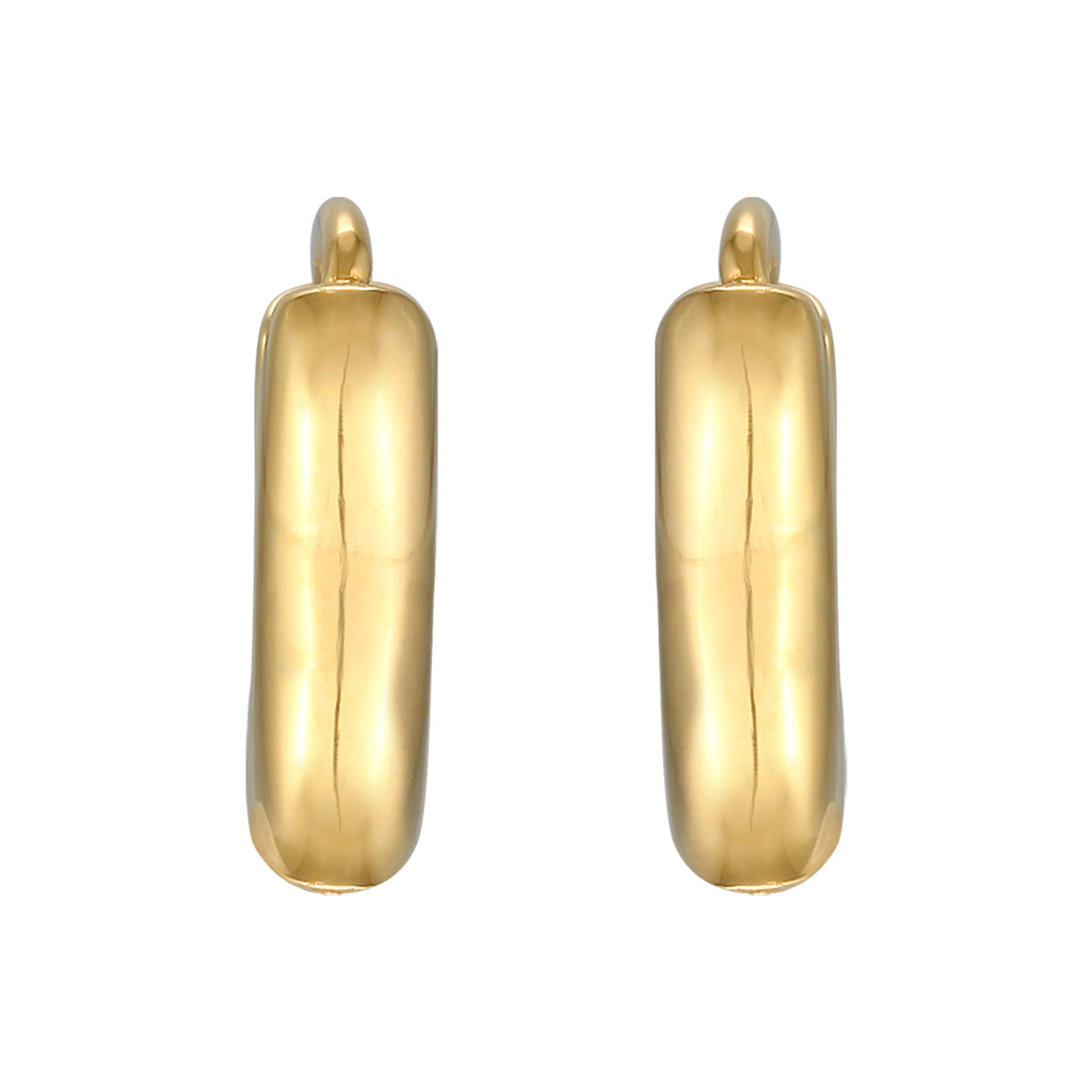 Gold Perhiasan Wanita Perak Asli - Silver Anting Creoles Hinge Basic Round Lapis Emas