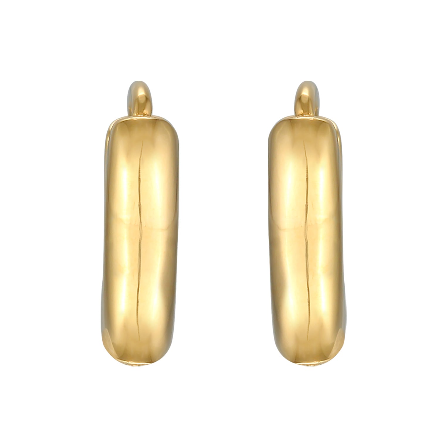 Gold Perhiasan Wanita Perak Asli - Silver Anting Creoles Hinge Basic Round Lapis Emas