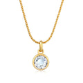 Gold Kalung Perhiasan Perak 925 Wanita Pendant Solitaire Cord Crystal Gold Plated