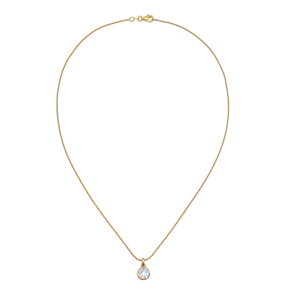 Gold Kalung Perhiasan Perak 925 Wanita Pendant Solitaire Cord Crystal Gold Plated