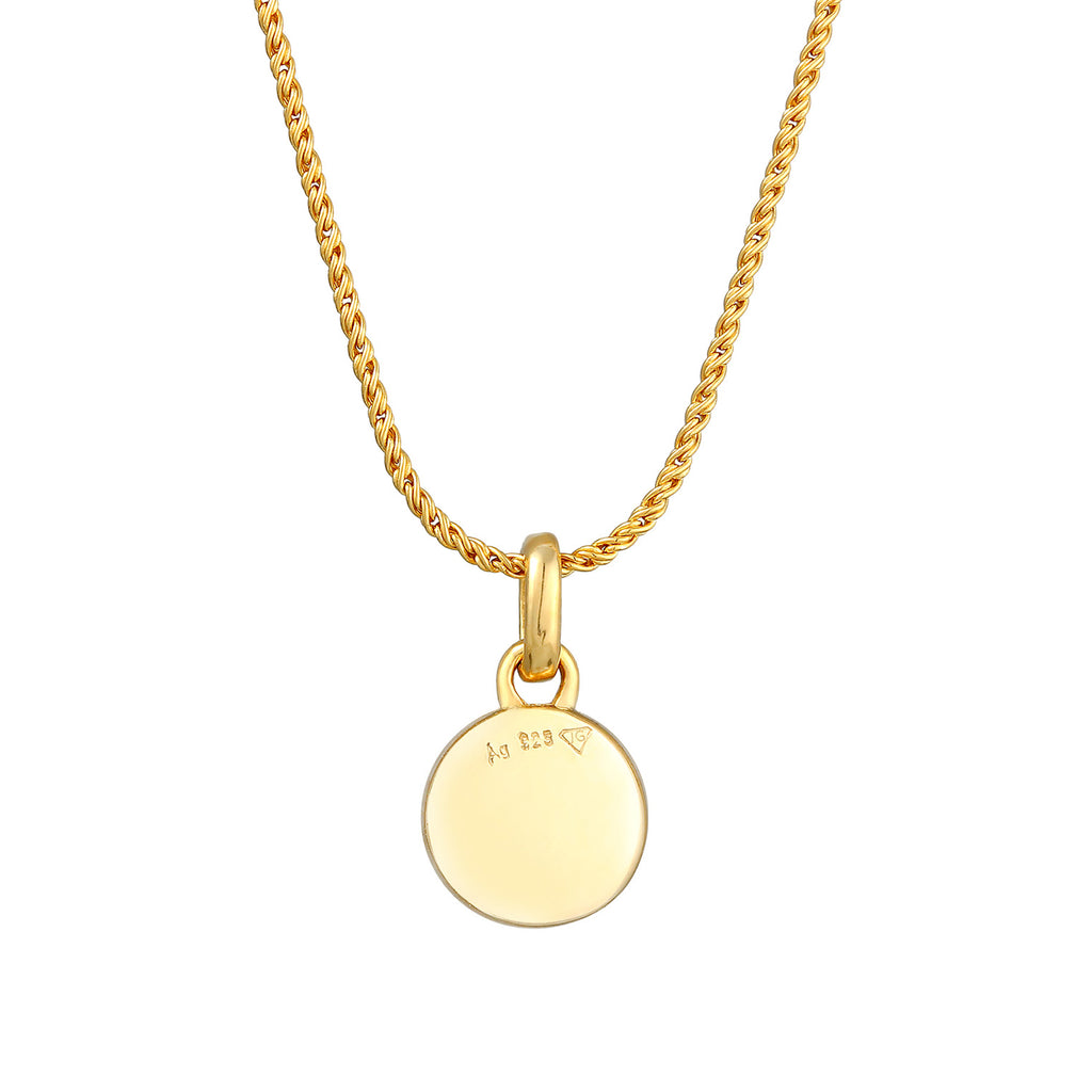 Gold Kalung Perhiasan Perak 925 Wanita Pendant Solitaire Cord Crystal Gold Plated