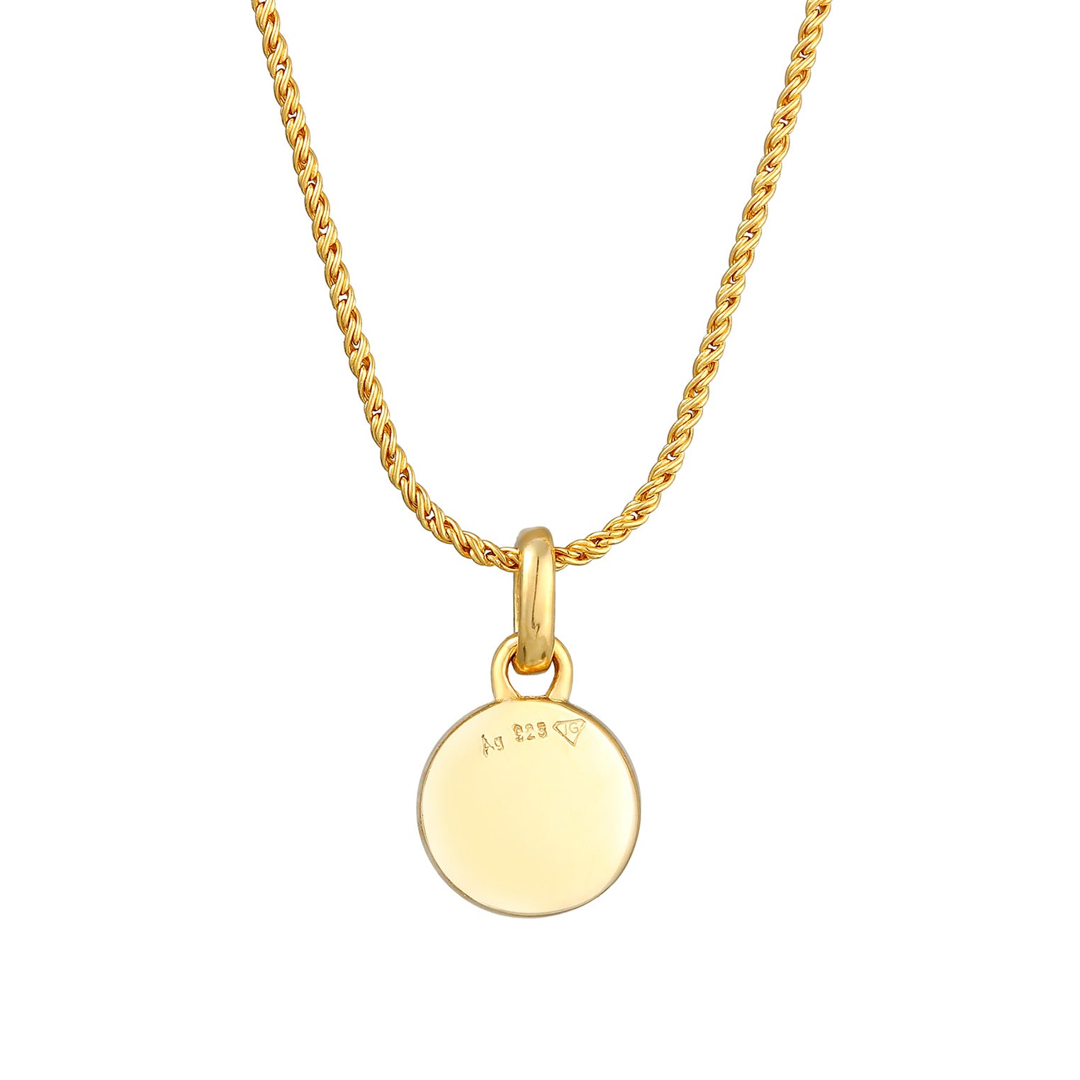 Gold Kalung Perhiasan Perak 925 Wanita Pendant Solitaire Cord Crystal Gold Plated