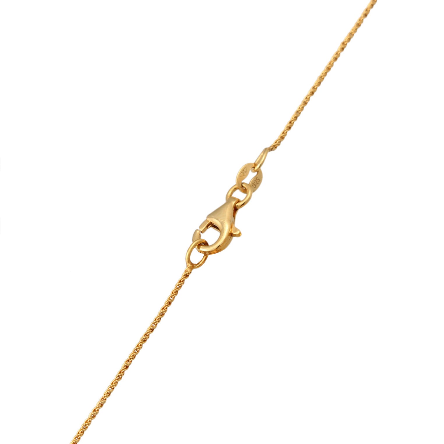 Gold Kalung Perhiasan Perak 925 Wanita Pendant Solitaire Cord Crystal Gold Plated
