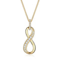 Gold Kalung Perhiasan Perak 925 Wanita Infinity Pendant Symbol Zirconia Gold Plated